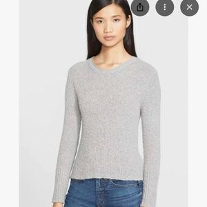 NWT Helmut Lang widecrew 100% slub cashmere sweater In heather gray size small